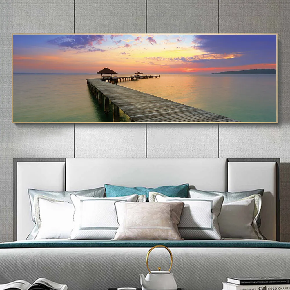 

Single Ocean Prints Wall Art Canvas Sunset Seascape Paintings Home Decor Canvas Pictures For Living Room Modern Spray Unframed