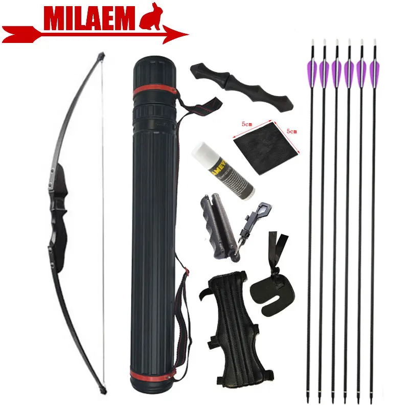 30/40lbs Archery Recurve Black Bow With Carbon Arrows Spine 500 Arrow Quiver Finger Guard Bow And Arrow Shooting Accessories
30/40lbs Archery Recurve Black Bow With Carbon Arrows Spine 500 Arrow Quiver Finger Guard Bow And Arrow Shooting Accessories