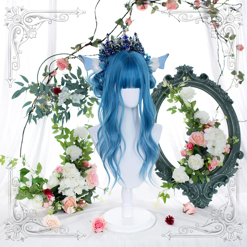 Long Wavy Female Bangs Wig Blue Homochromy Ombre Heat Resistant For Women Wigs Fairy Cosplay Party
Long Wavy Female Bangs Wig Blue Homochromy Ombre Heat Resistant For Women Wigs Fairy Cosplay Party