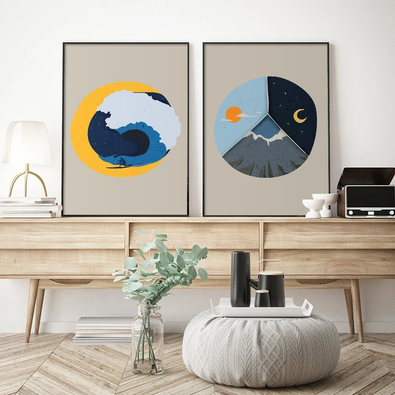 Abstract Sun and Moon Landscape Mountain Poster Canvas Print Painting Wall Art Geometric Pictures For Living Room Home Decor
Abstract Sun and Moon Landscape Mountain Poster Canvas Print Painting Wall Art Geometric Pictures For Living Room Home Decor
