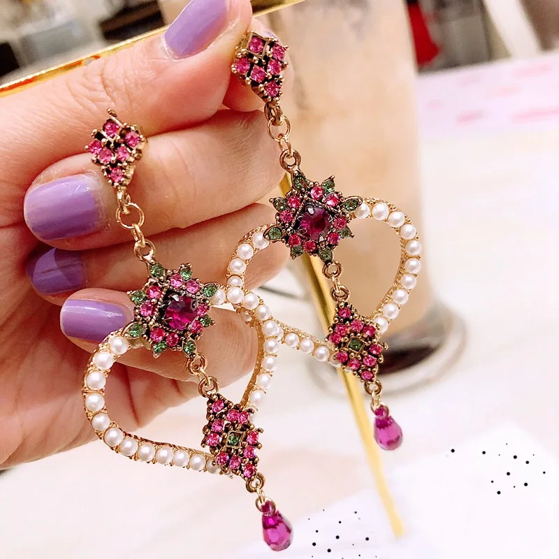 MENGJIQIAO 2020 Vintage Water Drop Crsyatl Dangle Earrings For Women Students Elegant Pearl Heart Party Pendientes Jewelry
MENGJIQIAO 2020 Vintage Water Drop Crsyatl Dangle Earrings For Women Students Elegant Pearl Heart Party Pendientes Jewelry