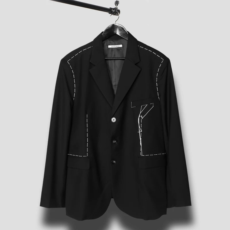 Autumn Winter Korean Japan Dark Personality Handmade Tailor Line Design Loose Men's Casual Suit Jacket
Autumn Winter Korean Japan Dark Personality Handmade Tailor Line Design Loose Men's Casual Suit Jacket