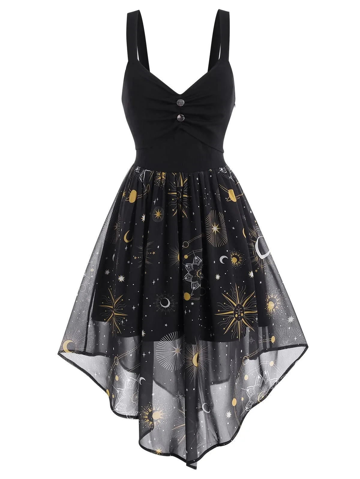 Женское платье на бретелях с принтом звезд Хэллоуин 2021 | Женская одежда