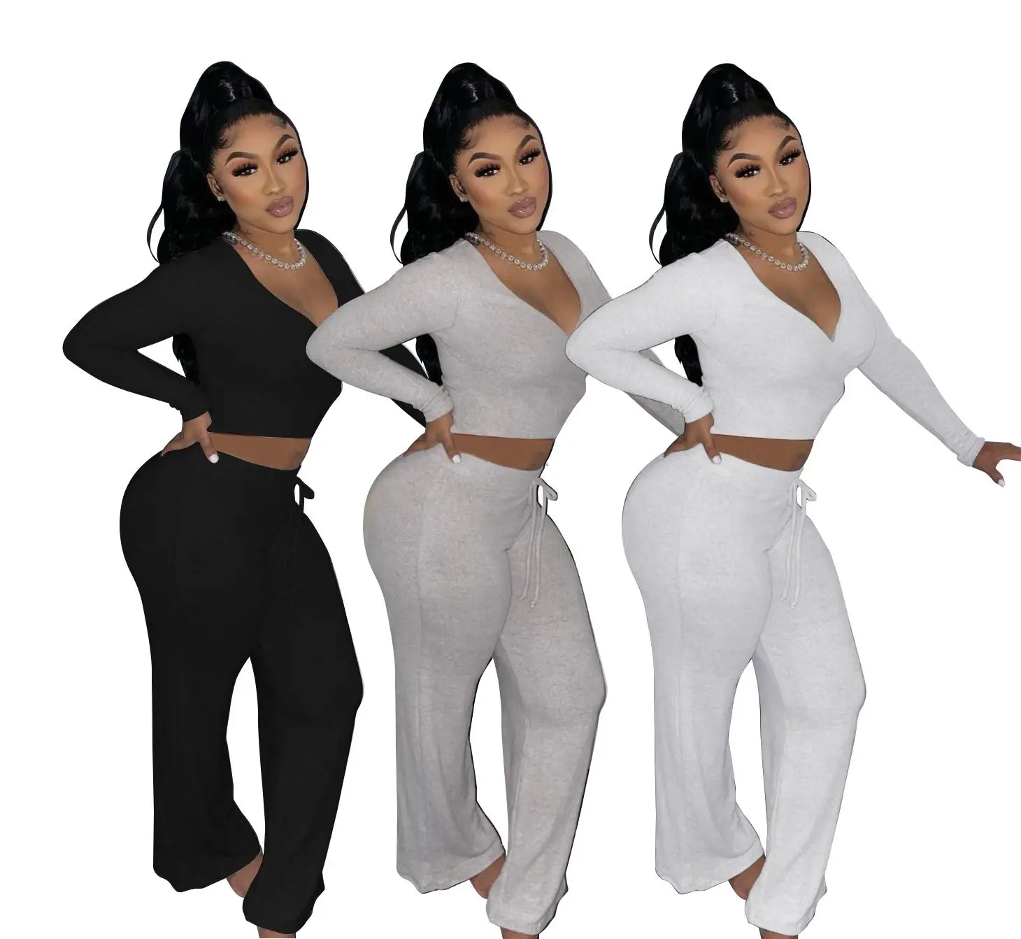 European Trend Sporting Season's Picks Lady's Clothing Body-Slim Long-Sleeved Tops And Casual Bell Bottoms Two Pieces Suit KK856
European Trend Sporting Season's Picks Lady's Clothing Body-Slim Long-Sleeved Tops And Casual Bell Bottoms Two Pieces Suit KK856