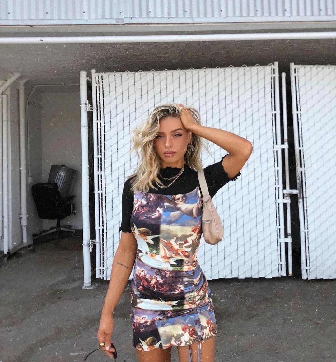 Women's Sexy Sleeveless Dress, Casual Angel Print Drawstring Skirt, Tight High Waist Square Collar Clothes
Women's Sexy Sleeveless Dress, Casual Angel Print Drawstring Skirt, Tight High Waist Square Collar Clothes