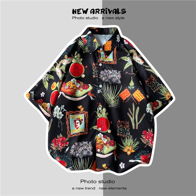 QIWN Summer Short-sleeved Flower Shirt Male Tide Ruffian Handsome Beach Design Sense Cartoon Female Loose Shirt Hawaii
QIWN Summer Short-sleeved Flower Shirt Male Tide Ruffian Handsome Beach Design Sense Cartoon Female Loose Shirt Hawaii
