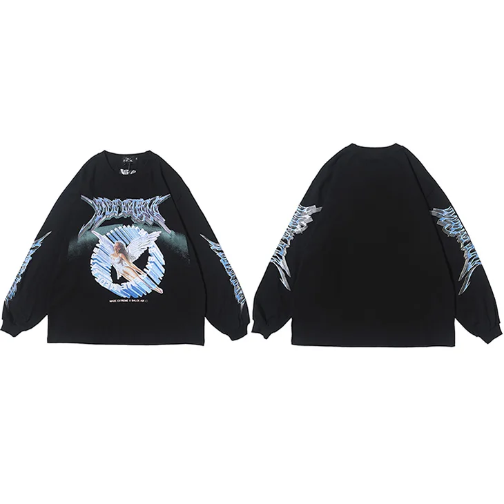 2020 Mannen Hip Hop T-shirt Streetwear Retro Angel Print Harajuku Tshirt Hiphop T-shirt Oversize Tops Tees
2020 Mannen Hip Hop T-shirt Streetwear Retro Angel Print Harajuku Tshirt Hiphop T-shirt Oversize Tops Tees