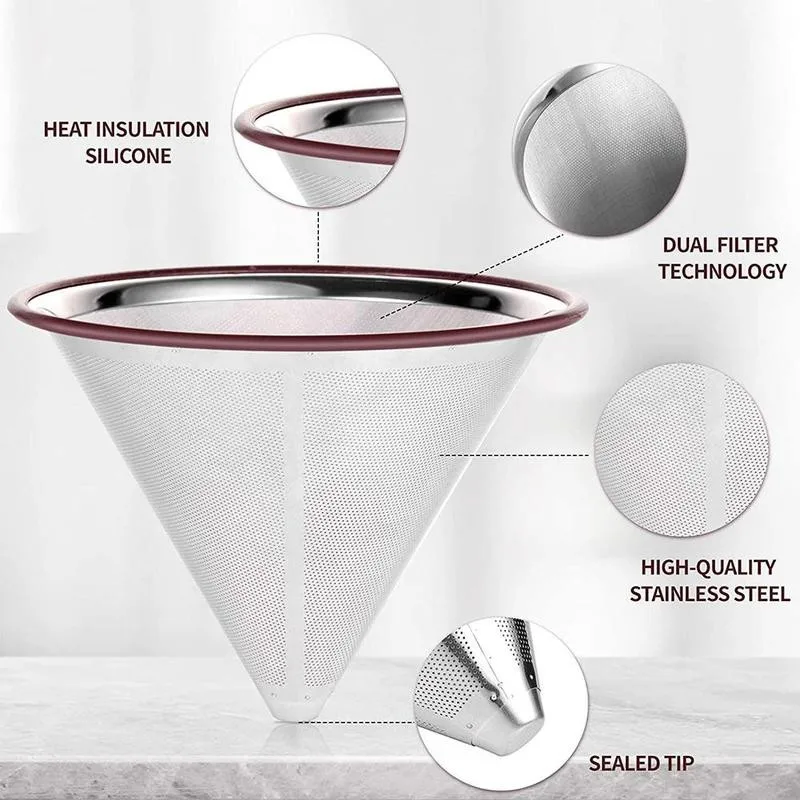 Double Layer Stainless Steel Coffee Filter Drip Coffee Holder Funnel Reusable Coffe Filters Coffee Utensils Supplies Funnel
Double Layer Stainless Steel Coffee Filter Drip Coffee Holder Funnel Reusable Coffe Filters Coffee Utensils Supplies Funnel