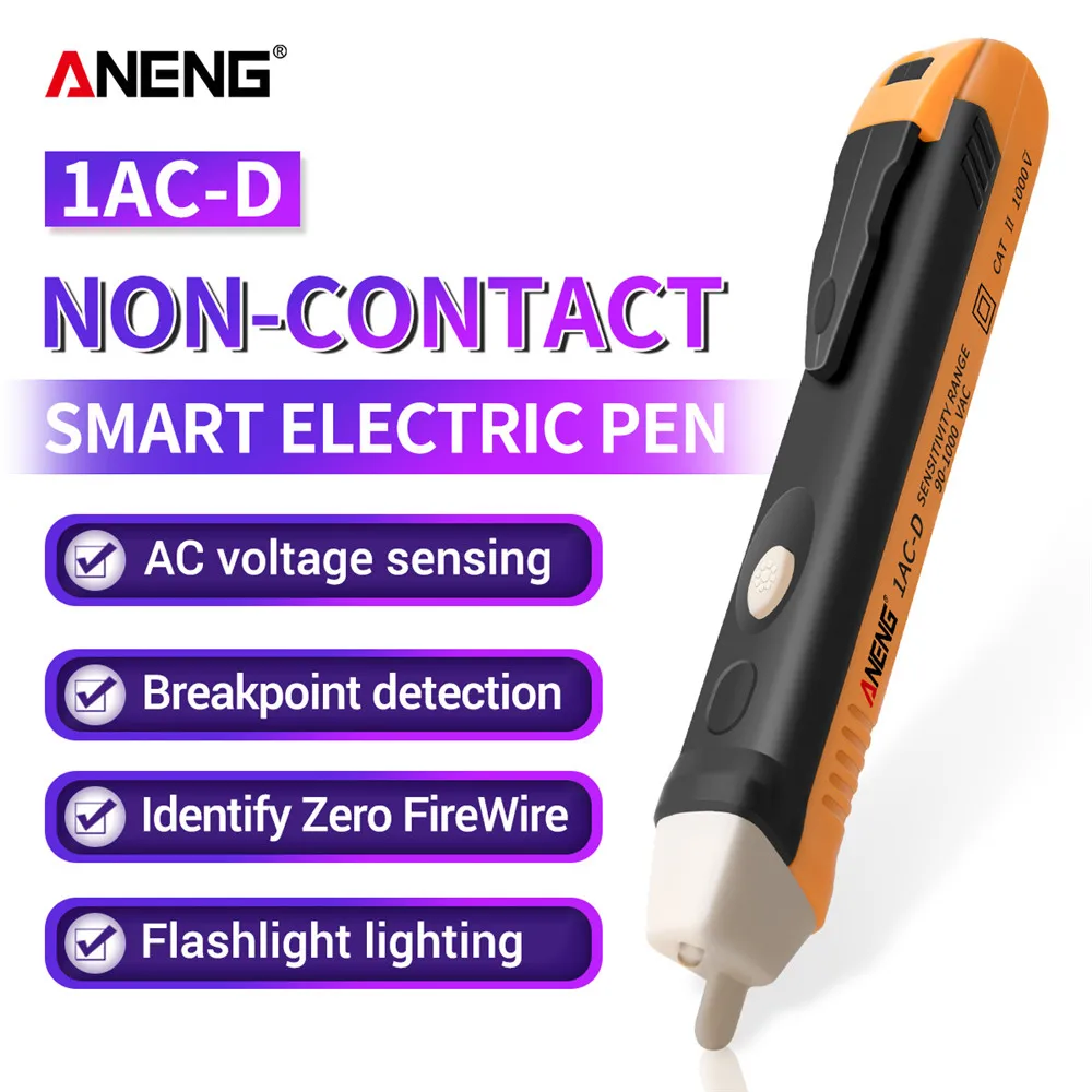 ANENG 1AC-D AC Voltage Detectors Test 12-1000V Non-Contact Tester Pen Tester Meter Volt Current Electric Test Pencil
ANENG 1AC-D AC Voltage Detectors Test 12-1000V Non-Contact Tester Pen Tester Meter Volt Current Electric Test Pencil