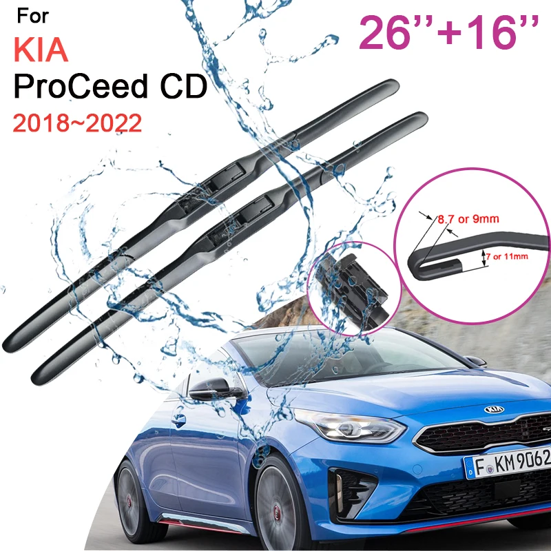 Car Front Windshield Wiper Blades for KIA Pro Ceed CD 2018 2019 2020 ~ 2022 Two Rubber Snow Scraping Silent Accessories Stickers
Car Front Windshield Wiper Blades for KIA Pro Ceed CD 2018 2019 2020 ~ 2022 Two Rubber Snow Scraping Silent Accessories Stickers
