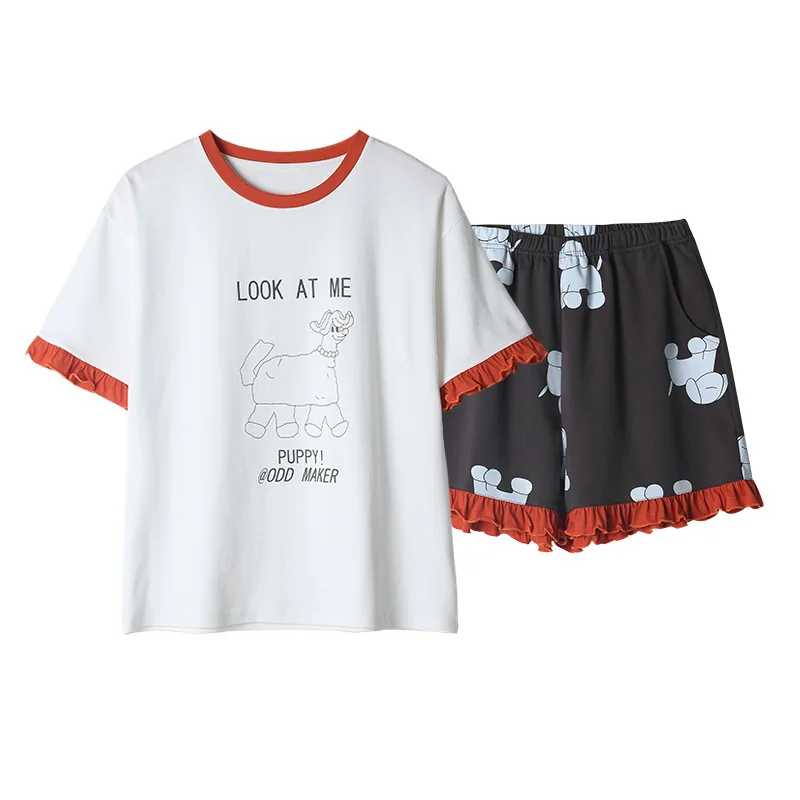 2021 New Women's Short-sleeved Shorts Pajamas Set 100% Cotton Clothes Thin Two-piece Loose Summer Woman Shorts Sleep Set
2021 New Women's Short-sleeved Shorts Pajamas Set 100% Cotton Clothes Thin Two-piece Loose Summer Woman Shorts Sleep Set