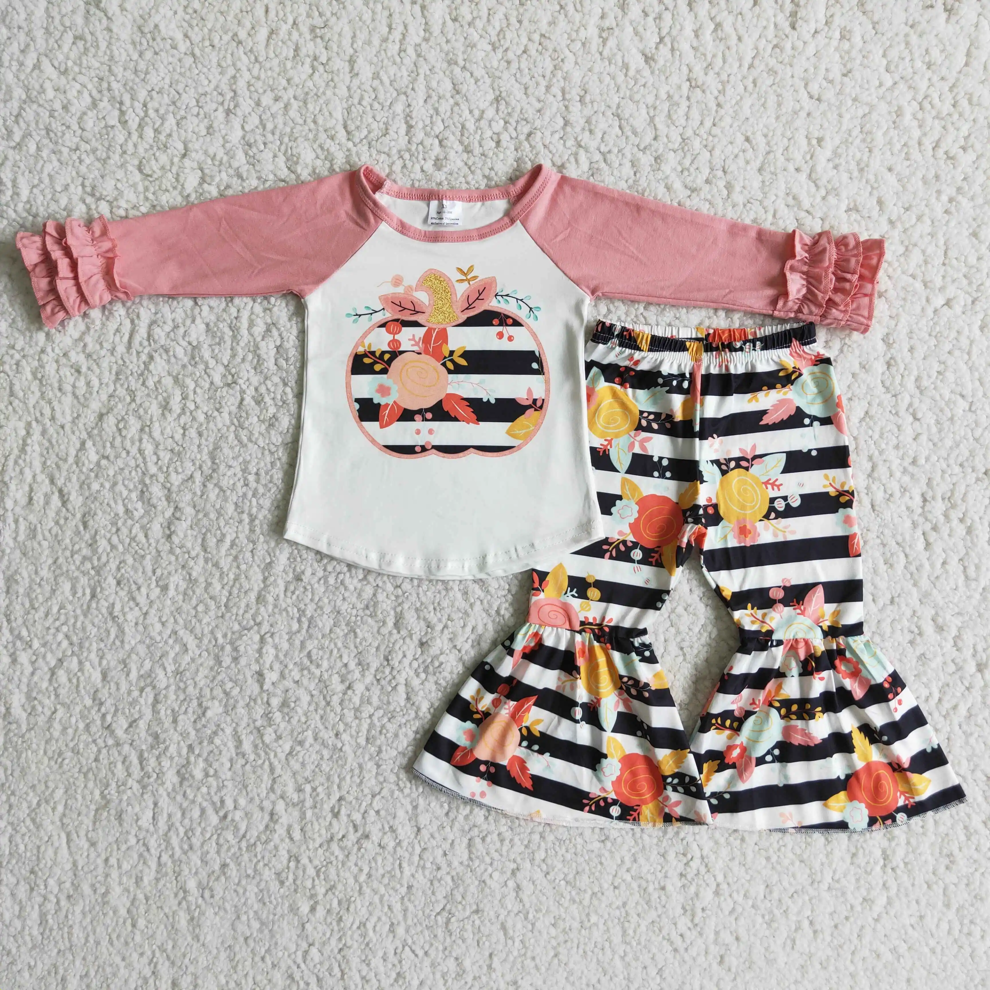 2021 floral pumpkin screen print shirt match bell bottom pants kids clothing girls wholesale children clothes
2021 floral pumpkin screen print shirt match bell bottom pants kids clothing girls wholesale children clothes