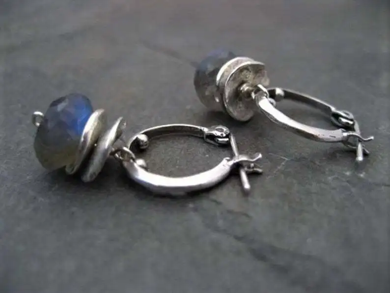 Exquisite and Small Retro Geometric Female Earrings with Two Blades Hanging Blue Acrylic Party Metal Pendant 
Exquisite and Small Retro Geometric Female Earrings with Two Blades Hanging Blue Acrylic Party Metal Pendant