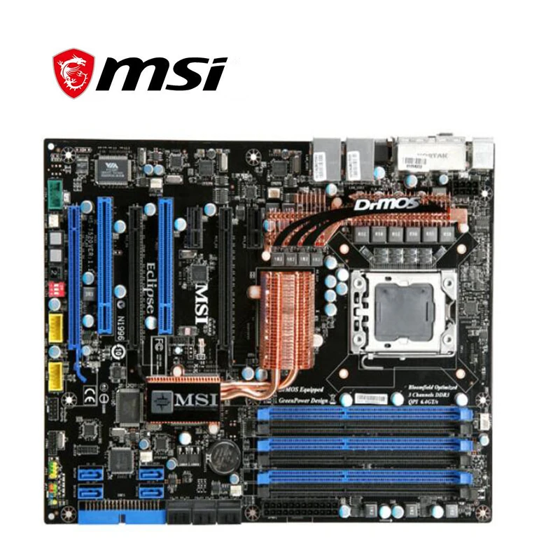 Материнская плата для MSI X58 Eclipse SLI LGA 1366 DDR3 Intel X58A X58M десктопная материнская SATA II PCI E