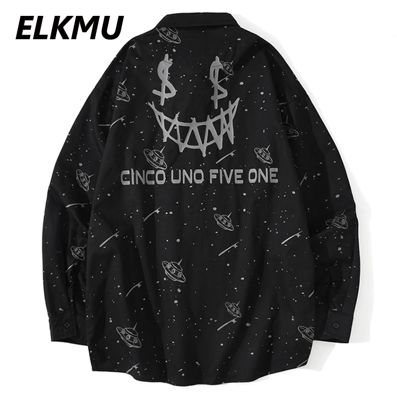 ELKMU Streetwear UFO Meteor Graffiti Reflective Shirts Summer Autumn Long Sleeve Shirt Oversize Unisex Shirts Hip Hop Tops HM451
ELKMU Streetwear UFO Meteor Graffiti Reflective Shirts Summer Autumn Long Sleeve Shirt Oversize Unisex Shirts Hip Hop Tops HM451