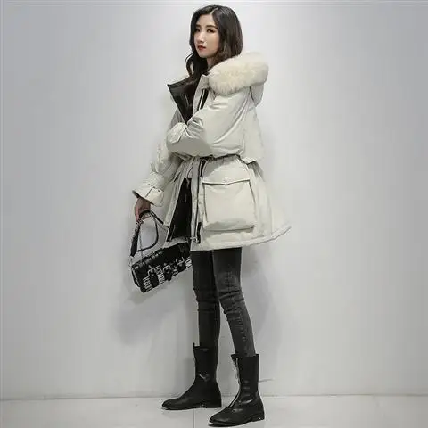 2020 New Winter Women Korean Warm Down Cotton Jacket Big Fur Collar Hooded Padded Coats Elasted Waist Solid Mid-long Parkas A125
2020 New Winter Women Korean Warm Down Cotton Jacket Big Fur Collar Hooded Padded Coats Elasted Waist Solid Mid-long Parkas A125