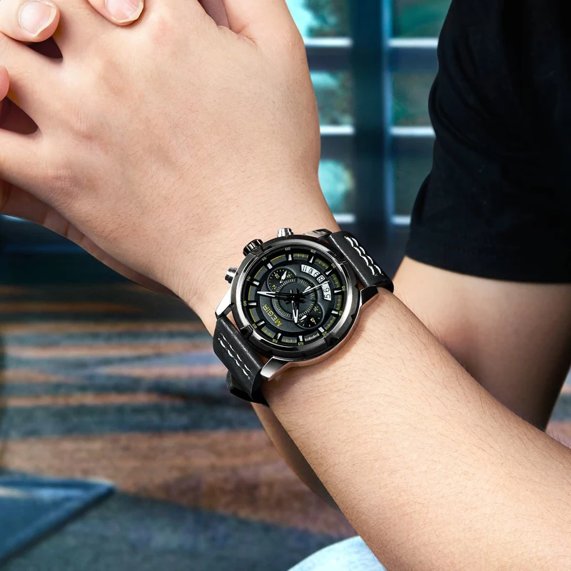 MEGIR Sport Chronograph Fashion Watch Men Creative Calendar Design Black Leather Band Waterproof Luxury Brand Quartz Watch Saat
MEGIR Sport Chronograph Fashion Watch Men Creative Calendar Design Black Leather Band Waterproof Luxury Brand Quartz Watch Saat