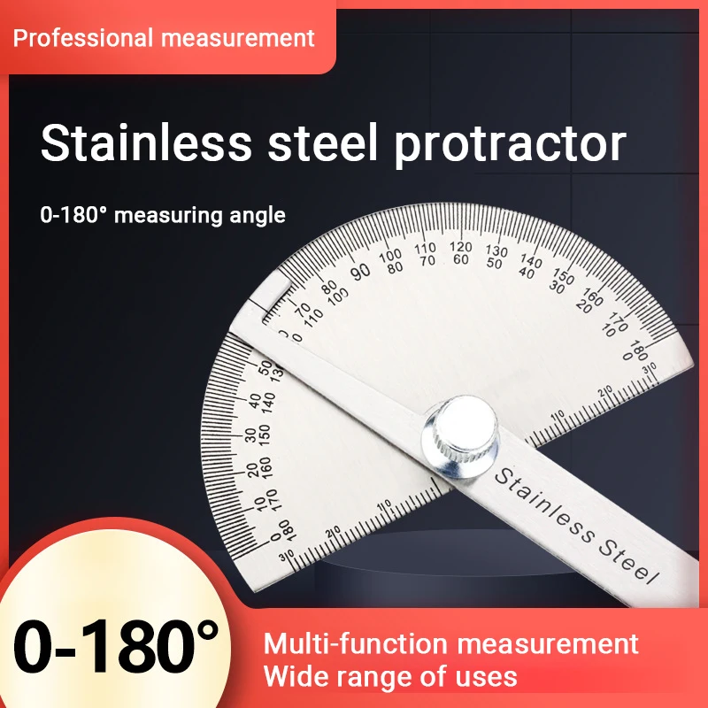 180 Degree Protractor Metal Angle Finder Goniometer Angle Ruler Stainless Steel Woodworking Tools Rotary Measuring Ruler 0-100mm
180 Degree Protractor Metal Angle Finder Goniometer Angle Ruler Stainless Steel Woodworking Tools Rotary Measuring Ruler 0-100mm