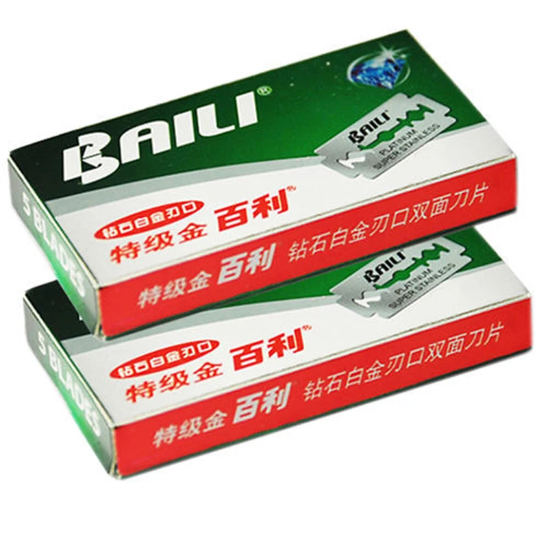 BAILI 10 PCs Safety Razor Blades Double Edge Platinum Super Stainless |