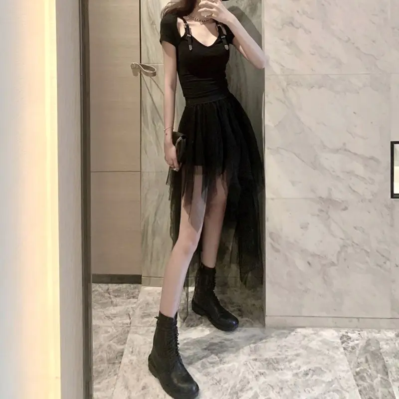 2021 Summer Design Lace Y2k Dress Women French Vintage Slim Elegant Korean Style Black Mini Dress Female 2 Piece Set Office Lady
2021 Summer Design Lace Y2k Dress Women French Vintage Slim Elegant Korean Style Black Mini Dress Female 2 Piece Set Office Lady