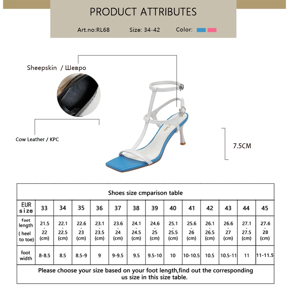 RJN Women Shoes Summer Genuine Leather Thin Heels Square Toe T-tied Mixed Colors Party New Stylish Sexy Modern Sandals 2021 RL68 
RJN Women Shoes Summer Genuine Leather Thin Heels Square Toe T-tied Mixed Colors Party New Stylish Sexy Modern Sandals 2021 RL68