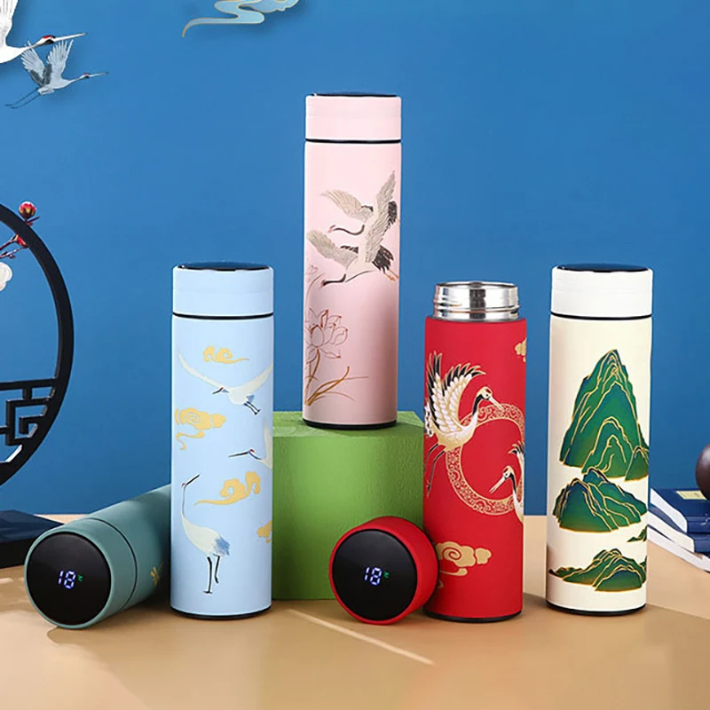 Intelligent Thermos Cup Creative Chinese Style Stainless Steel Temperature Display Water Bottle Gift Cup Thermos Flask 500 ml
Intelligent Thermos Cup Creative Chinese Style Stainless Steel Temperature Display Water Bottle Gift Cup Thermos Flask 500 ml