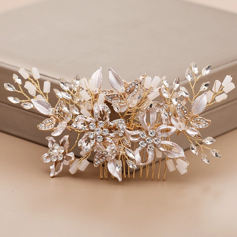 Wedding Hair Accessories Gold Flower Bridal Hair Comb Tiara Rhinestone Wedding Hair Comb Bridal Headpiece For Women Head Jewelry
Wedding Hair Accessories Gold Flower Bridal Hair Comb Tiara Rhinestone Wedding Hair Comb Bridal Headpiece For Women Head Jewelry