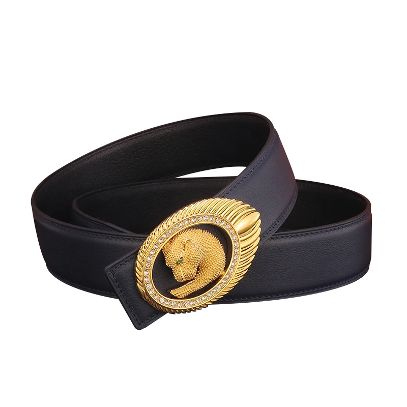 Leopard Copper Buckle Men Belt High Quality Genuine Leather Chinoiserie Fashion Waist Strap Brand 3.8Cm Wide Belt Cowskin Strap
Leopard Copper Buckle Men Belt High Quality Genuine Leather Chinoiserie Fashion Waist Strap Brand 3.8Cm Wide Belt Cowskin Strap