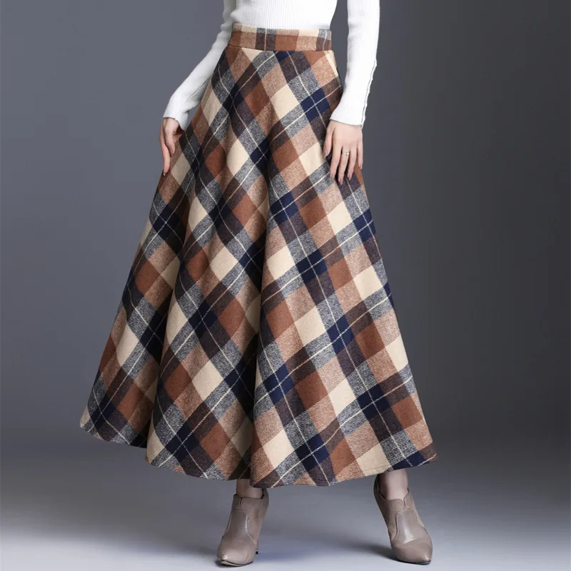 Fashion Tweed Skirt Women's Autumn and Winter Large High Waist A-line Skirt Thickened Umbrella Skirt Medium Length Skirt
Fashion Tweed Skirt Women's Autumn and Winter Large High Waist A-line Skirt Thickened Umbrella Skirt Medium Length Skirt
