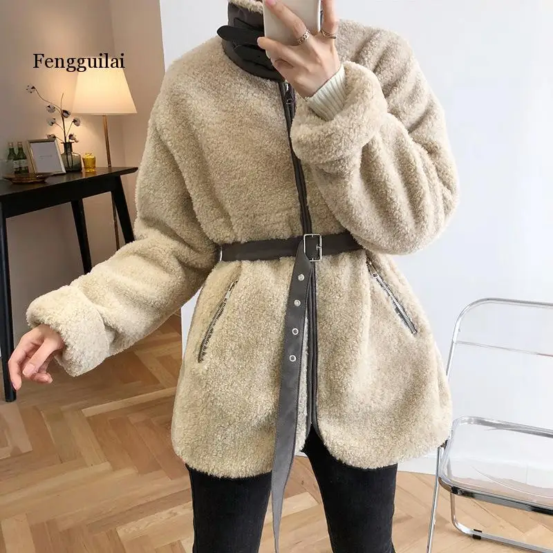 Thickening Cotton Lamb Wool Jacket Woman Winter Long Sleeve Loose Warm Casual Female Coat 
Thickening Cotton Lamb Wool Jacket Woman Winter Long Sleeve Loose Warm Casual Female Coat