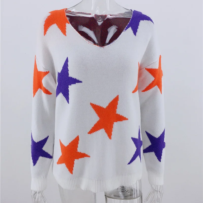 Knitted Stars Print Women's Sweater Jumper Casual Long Sleeve Knit Woman Sweaters Female 2020 Autumn Tops Streetwear Pullover
Knitted Stars Print Women's Sweater Jumper Casual Long Sleeve Knit Woman Sweaters Female 2020 Autumn Tops Streetwear Pullover