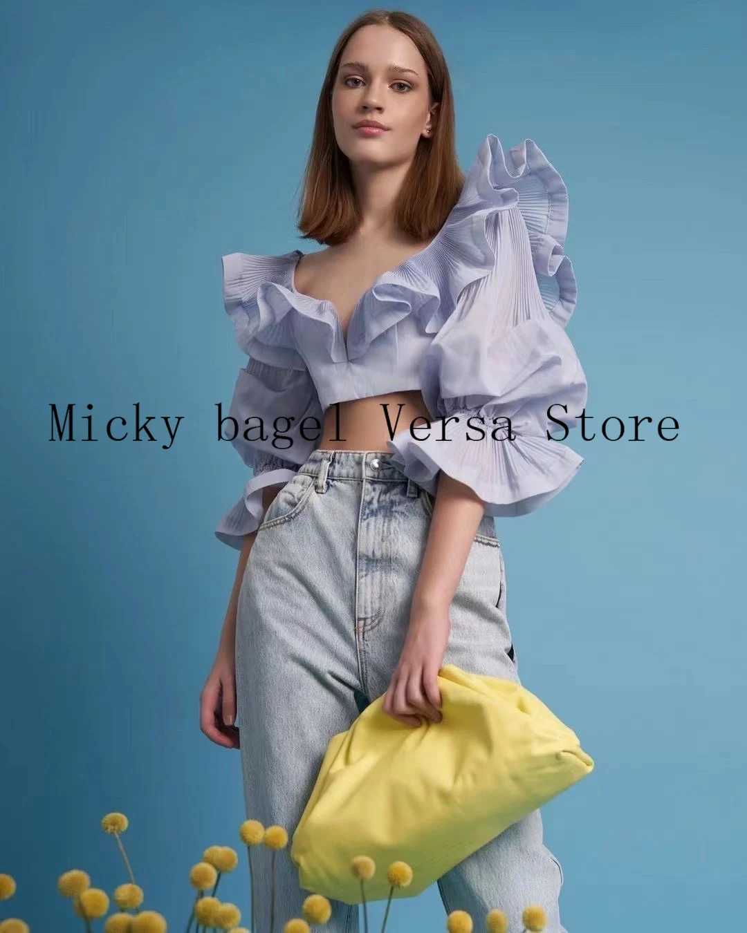 2021 luxury design new solid color women's sweet short long sleeve top sexy open waist corset style Ruffle temperament shirt
2021 luxury design new solid color women's sweet short long sleeve top sexy open waist corset style Ruffle temperament shirt