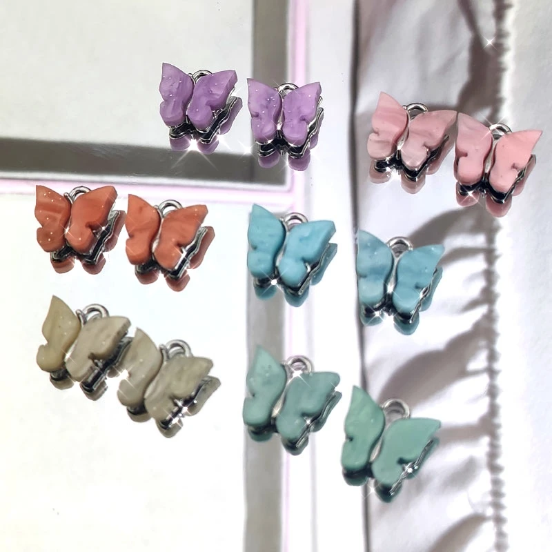 Silver Metal Colorful Bling Acrylic Cute Butterfly Charms 10Pcs Wholesale Alloy Insect Charm For DIY Butterfly Earrings Supplies
Silver Metal Colorful Bling Acrylic Cute Butterfly Charms 10Pcs Wholesale Alloy Insect Charm For DIY Butterfly Earrings Supplies