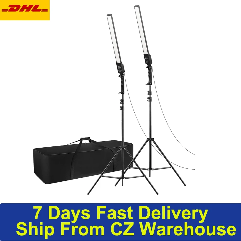 Photography Lighting Kit with 3200-5500K Bi-color Dimmable LED Light Bar Strip Light Stands/Diffuser Cloth/Power Adapters/Bag 
Photography Lighting Kit with 3200-5500K Bi-color Dimmable LED Light Bar Strip Light Stands/Diffuser Cloth/Power Adapters/Bag