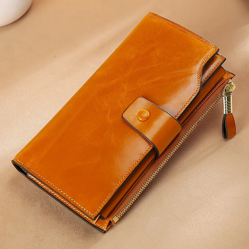 Women's Wallets Men's Wallets First Layer Cowhide RFID Anti-theft Brush Long Multi-card Slot A Bag Lady Wallet
Women's Wallets Men's Wallets First Layer Cowhide RFID Anti-theft Brush Long Multi-card Slot A Bag Lady Wallet