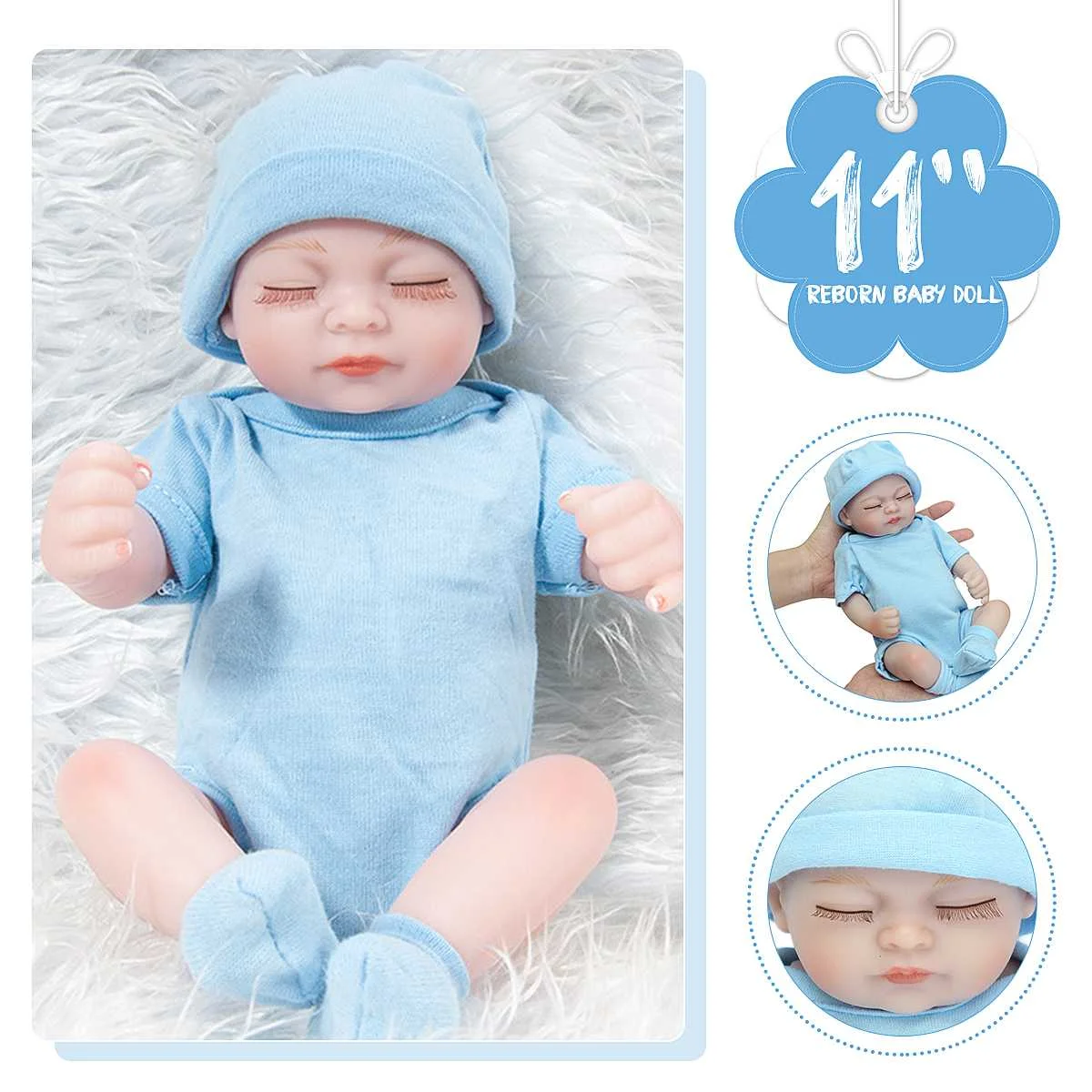 11" Cute Reborn Baby Dolls Cute Soft Handmade Realistic Newborn Silicone Vinyl Baby Dolls Toys for Girl Kids Birthday Xmas Gift
11" Cute Reborn Baby Dolls Cute Soft Handmade Realistic Newborn Silicone Vinyl Baby Dolls Toys for Girl Kids Birthday Xmas Gift