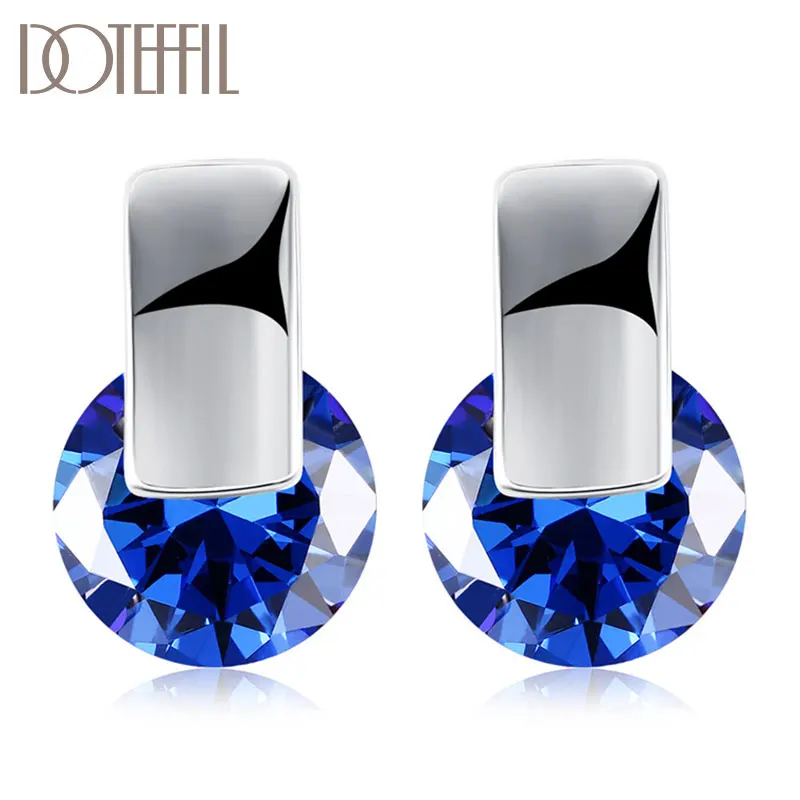 DOTEFFIL 925 Sterling Silver/18K Gold AAA Zircon Blue/White Earrings For Women Jewelry Fashion Jewelry Wedding Party Gift
DOTEFFIL 925 Sterling Silver/18K Gold AAA Zircon Blue/White Earrings For Women Jewelry Fashion Jewelry Wedding Party Gift