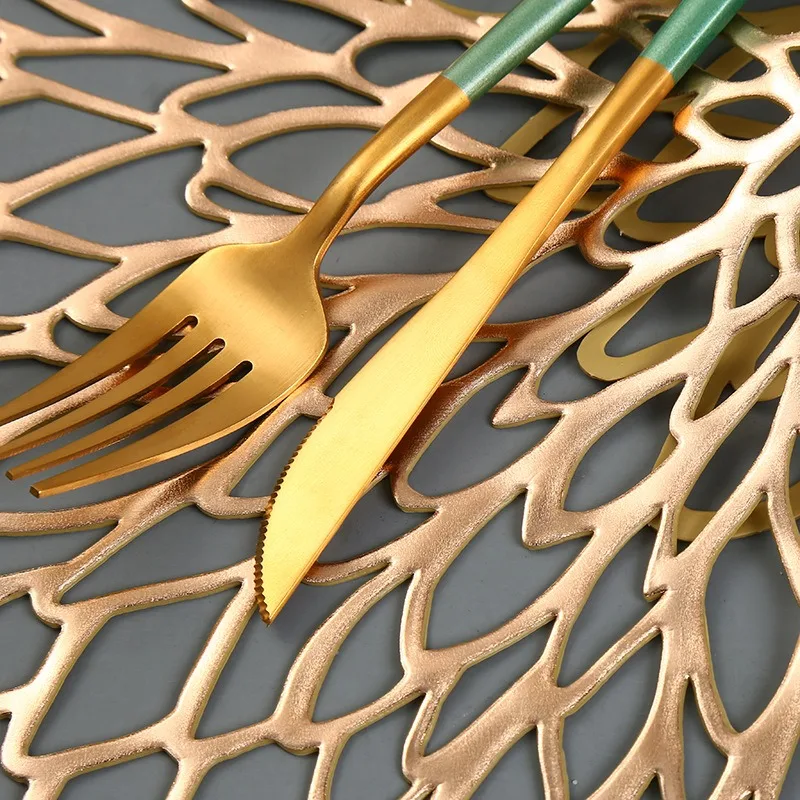 New Hollow Leaf Round Gold/Silver PVC Cup Mat Bowl Pad Insulation Table Mat Anti-Skid Table Mat Cover Coasters Decoration,1PC
New Hollow Leaf Round Gold/Silver PVC Cup Mat Bowl Pad Insulation Table Mat Anti-Skid Table Mat Cover Coasters Decoration,1PC