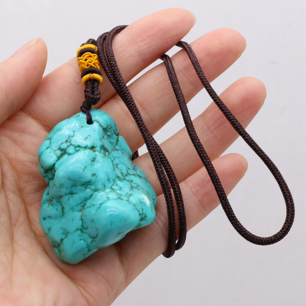 Natural Stone Pendants Irregular Green Turquoise Necklace Pendant for DIY Jewelry Making High Quality 30-40mm
Natural Stone Pendants Irregular Green Turquoise Necklace Pendant for DIY Jewelry Making High Quality 30-40mm