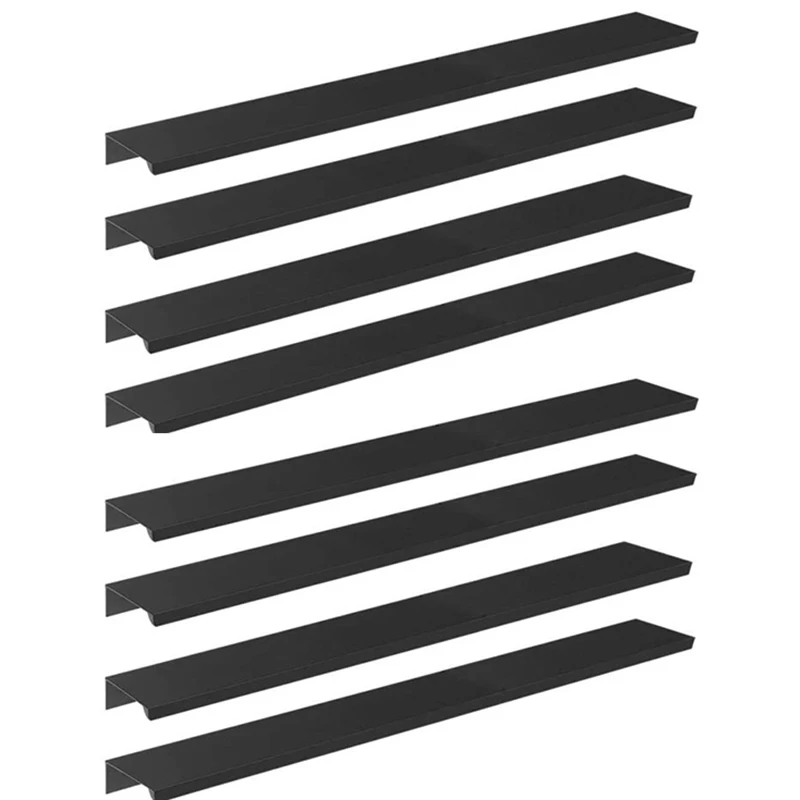 8PCS 300mm/11.8Inch Black Back Mount Finger Edge Pull Concealed Handle for Home Kitchen Cabinet Drawers
8PCS 300mm/11.8Inch Black Back Mount Finger Edge Pull Concealed Handle for Home Kitchen Cabinet Drawers