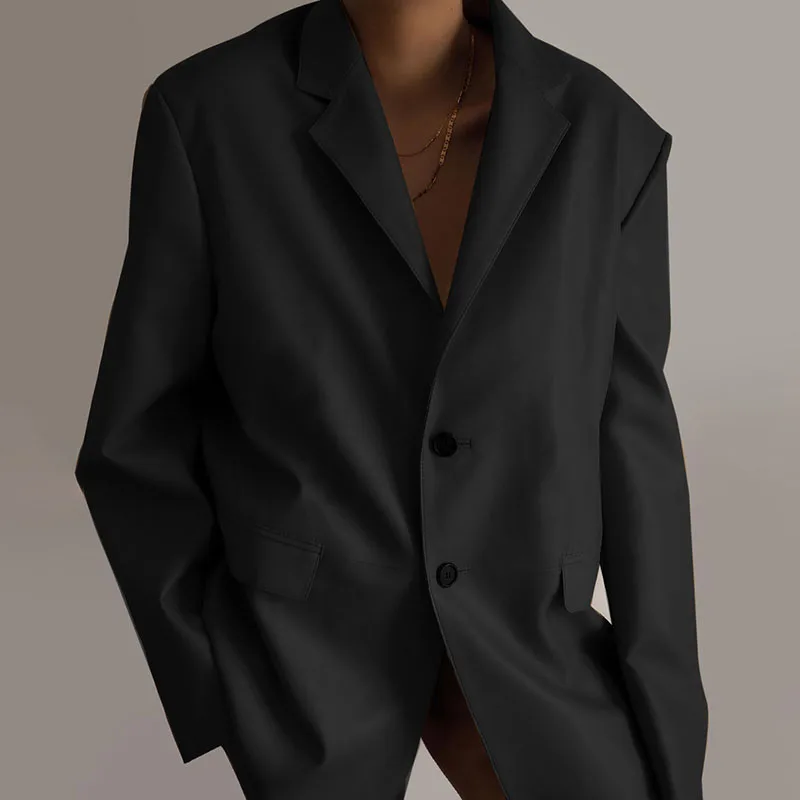 Women Formal Leather Blazers Solid Color Button-down Collared Suit Jacket Black Khaki Women's Casual Clothes Streetwear Fashion
Women Formal Leather Blazers Solid Color Button-down Collared Suit Jacket Black Khaki Women's Casual Clothes Streetwear Fashion