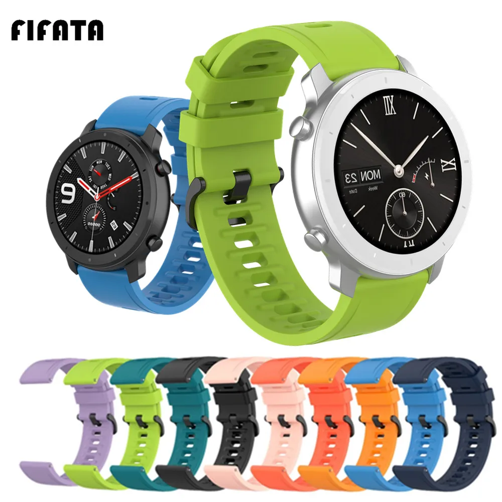 FIFATA ремешок для Huami GTR Смарт часы браслет Amazfit GTS BIP Pace Stratos 3 2 2S 1 Силиконовые ремни