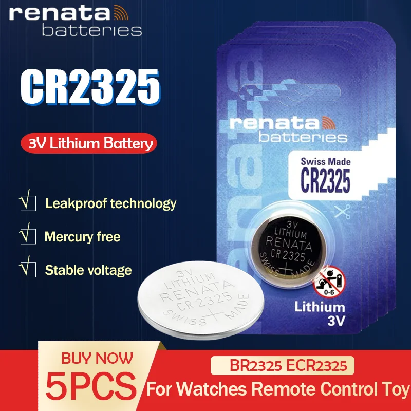 5 шт./лот renata CR2325 3 в 100% оригинал абсолютно новый для автомобильных ключей часов
