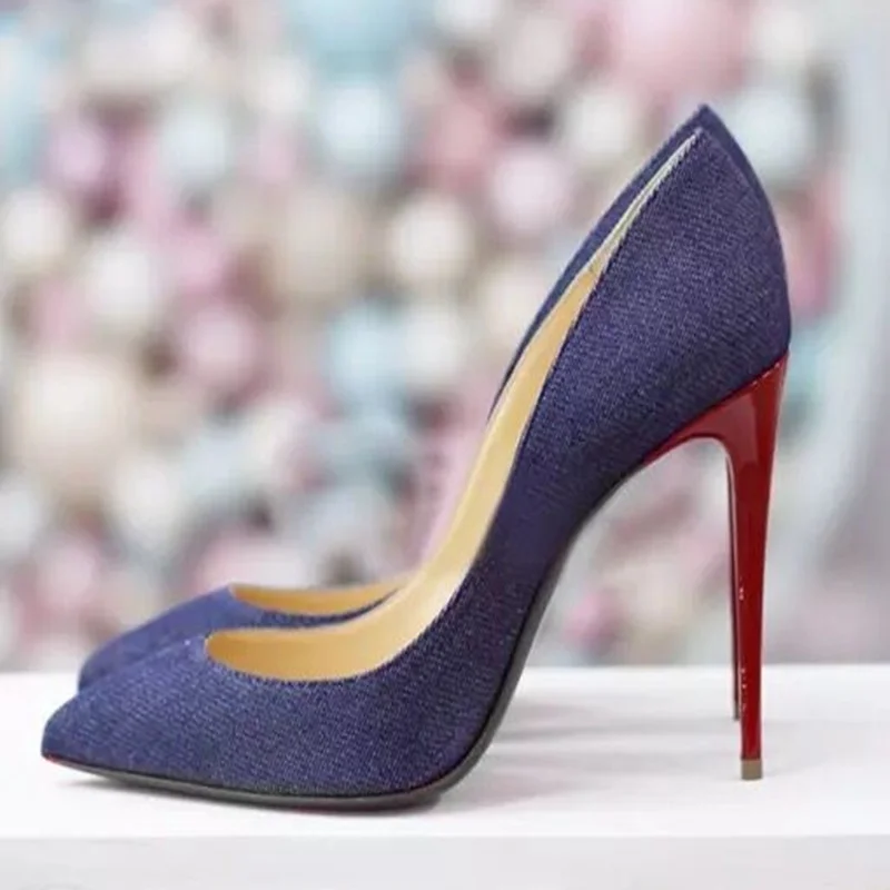 Blue Denim Jean Stiletto Heels Pumps 12CM 10CM 8CM Red Heels Shallow Dress Shoes Pointed Toe Patchwork Dress Shoes Drop Ship
Blue Denim Jean Stiletto Heels Pumps 12CM 10CM 8CM Red Heels Shallow Dress Shoes Pointed Toe Patchwork Dress Shoes Drop Ship