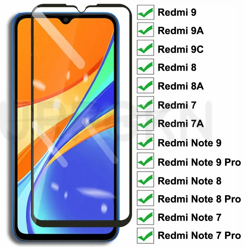 Защитное стекло закаленное 9D 9H для Xiaomi Redmi Note 7/8/9 Pro/8T/9S/7/7A/8/8A/9/9C/9A|Защитные стёкла и