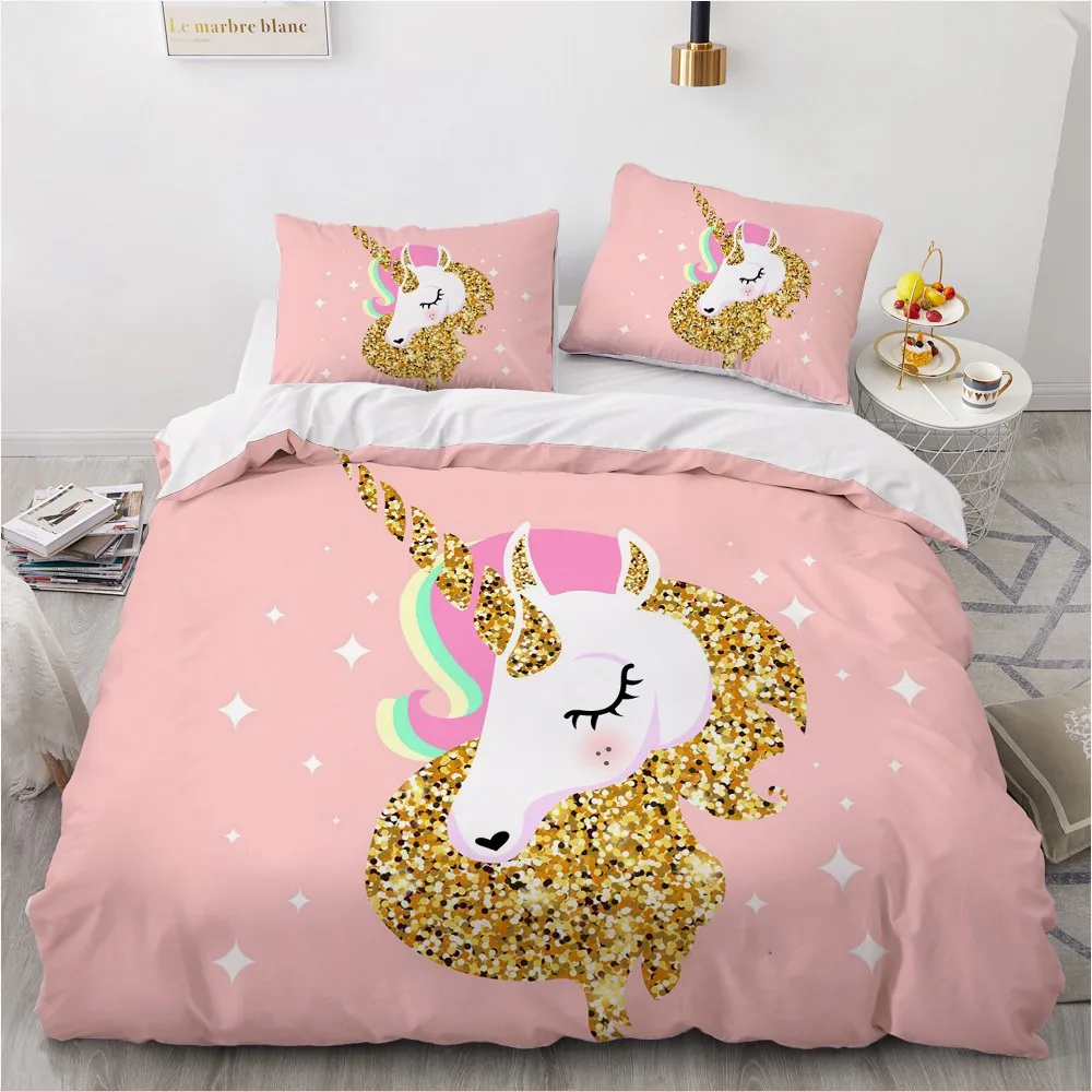 Luxury 3D Bedding Set Duvet Cover Set Comforter Single King Queen Double Single Size Unicorn Cartoon Design Custom Bedclothes
Luxury 3D Bedding Set Duvet Cover Set Comforter Single King Queen Double Single Size Unicorn Cartoon Design Custom Bedclothes
