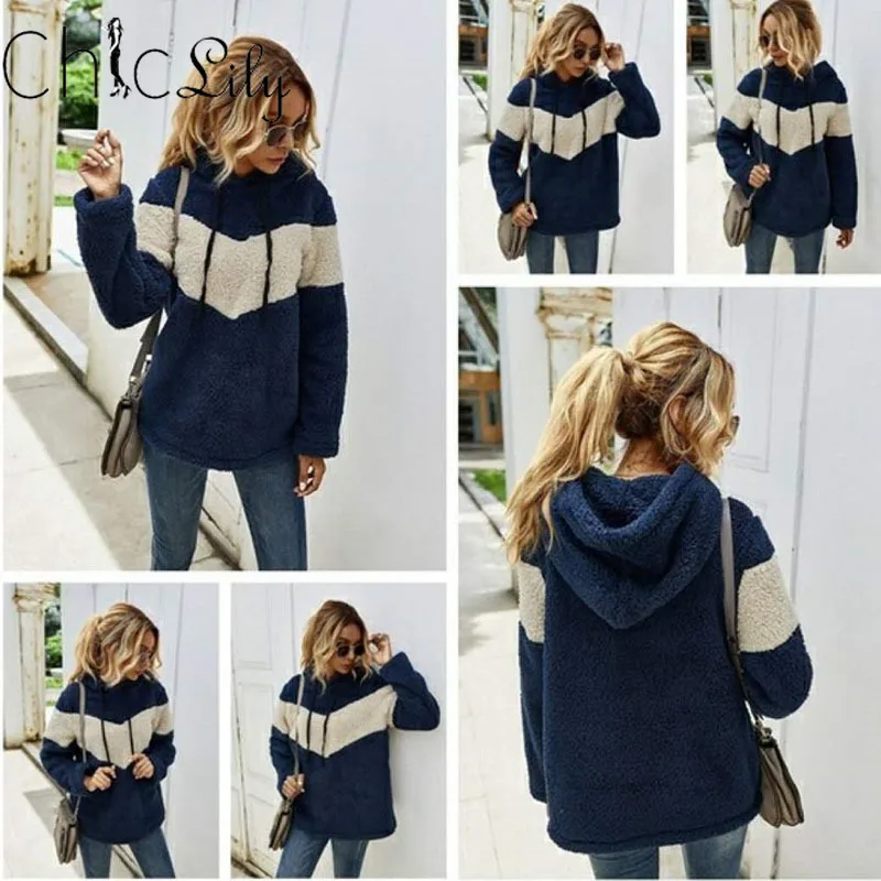 Chiclily Autumn Winter Fleece Flannel Hoodies Female Harajuku Sweatshirt Solid Color Long Sleeve Stitching Pullover
Chiclily Autumn Winter Fleece Flannel Hoodies Female Harajuku Sweatshirt Solid Color Long Sleeve Stitching Pullover