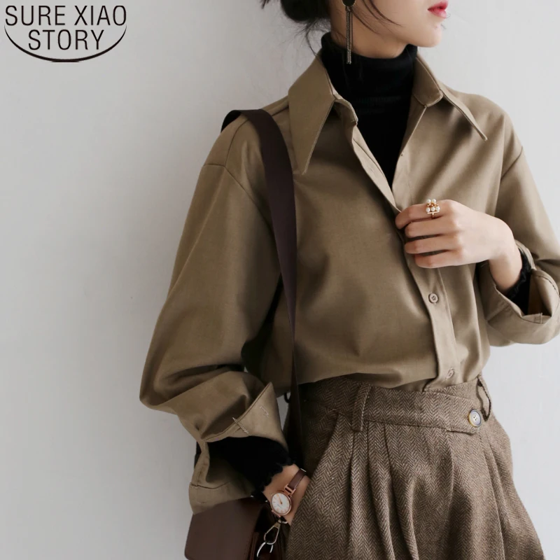 Women Casual Solid Long Sleeve Shirt Korean Loose Shirt Spring Autumn Coffee Blouse Women OL Style Workwear Casual S-XL 17500
Women Casual Solid Long Sleeve Shirt Korean Loose Shirt Spring Autumn Coffee Blouse Women OL Style Workwear Casual S-XL 17500