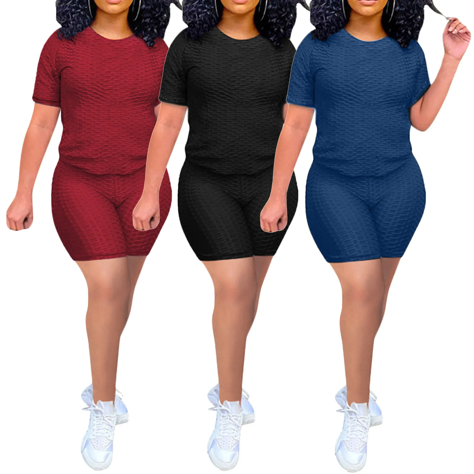 Summer Suit for Women 2021 Two Piece Outfits For Women Short Sleeve O Neck Biker Shorts Set Fashion
Summer Suit for Women 2021 Two Piece Outfits For Women Short Sleeve O Neck Biker Shorts Set Fashion