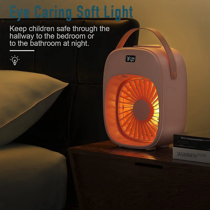 Portable Air Conditioner Mini Air Cooler Fan with 3600MAh/Night Light Personal Air Cooler LCD Display for Home Office 
Portable Air Conditioner Mini Air Cooler Fan with 3600MAh/Night Light Personal Air Cooler LCD Display for Home Office